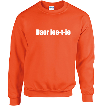Daor lee-t-ie! Tilburgs trui in diverse kleuren. Kruikenstad. HB-Webshop.com onderdeel van HB-Creations Tilburg Reeshof.
