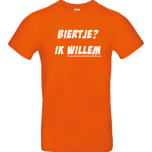 Scoor het shirt Biertje ik willem. Te koop bij Print Fashion Rijen. www.printfashion.