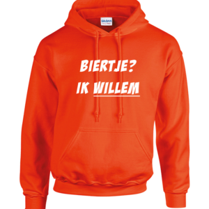 Hoodie Koningsdag Biertje? Ik Willem. Print Fashion is een onderdeel van HB-Creations Tilburg / Rijen. www.PrintFashion.nl